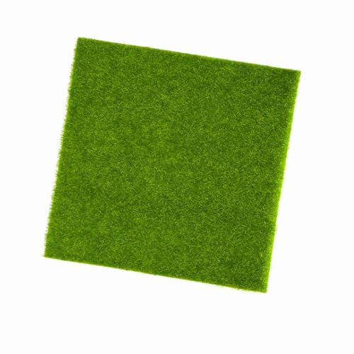 Taidda Kunstrasen-Matte, Rasen-Ornament, Waschbar, Kunstrasen, Mini-Garten, Heimdekoration für Mikro-Landschaftsbau, Balkon-Dekoration (15 * 15cm)