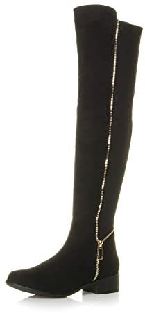 AJVANI high over the knee stretch pull on low heel boots size 3 36