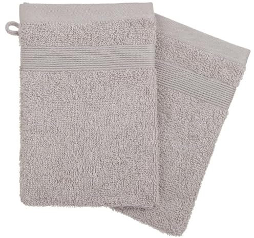 Paris Prix Instant d'O - Lot de 2 Gantss de Toilette Confort 15x21cm Taupe