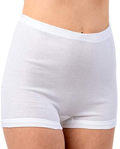 HERMKO 1650 Damen Pagen aus 100% Bio-Baumwolle, kochfeste und trocknergeeignete Unterhose mit kurzem Bein und Tunnelzug, Schlüpfer