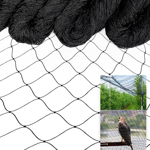 Filet robuste à mailles fines - 15,24 x 15,24 m - Filet de jardin - Filet pour arbres fruitiers - Filet de volaille pour fermes, viticulture et verger - 6 x 6 cm