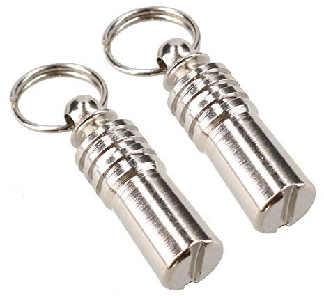 Dog Cat Pet Identity Tube ID Tag 3cm with 0.5cm Round Barrel 2 Pack
