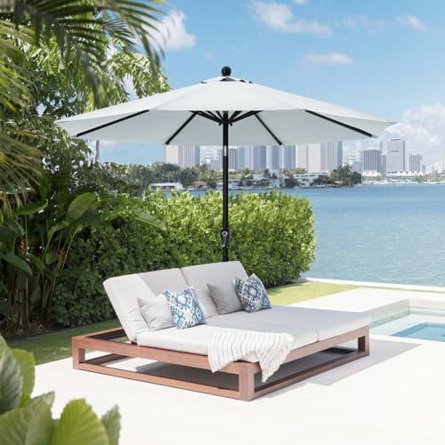 ABCCANOPY 230cm Parasol d'extérieur Toile imperméable -Parasol de jardin Parasol de marché,gris clair