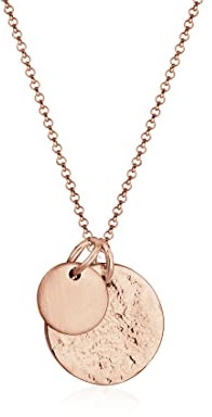 Elli Necklace Ladies Plate Coins Geo Organic Look in 925 Sterling Silver