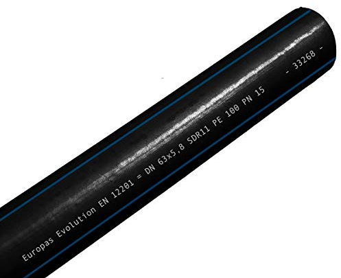 qpool24 PE 100 PN16 Trinkwasserrohr 50 mm 1 1/2 100m für Gartenbewässerung, Wasserrohr Schlauch Schwarz nach DIN EN 12201 gemäß DVGW für Pool, Haus und Garten