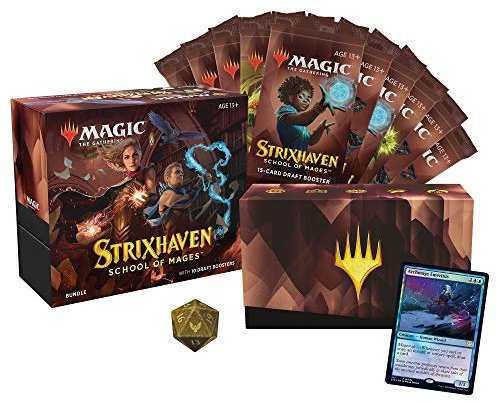 Magic: The Gathering Strixhaven Bundle, 10 Draft Boosters (150 Magic Cards) & Accessories, Multi Colour