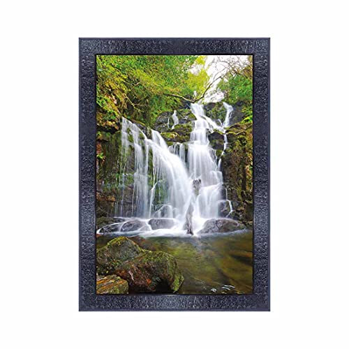 pnf Vastu 1702 Holz-Bilderrahmen mit Acrylplatte (Glas) mit Wasserfall-Landschaft, 25,4 x 35,6 cm, mehrfarbig, synthetisch