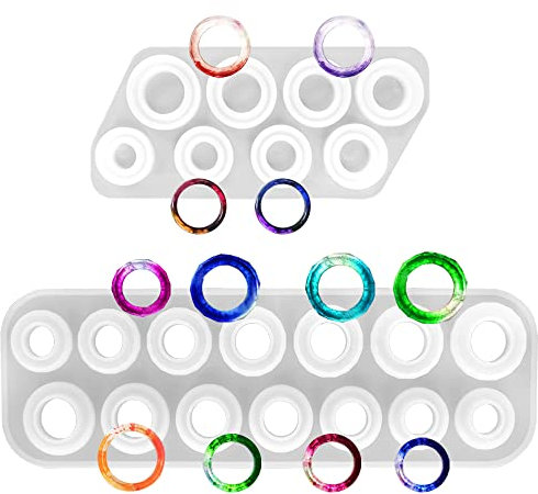 Stampo per anelli in resina da 2 pezzi di tutte le dimensioni, stampi in silicone per colata di gioielli JiaLe Ring per realizzare anelli, orecchini, ciondoli e artigianato fai da te