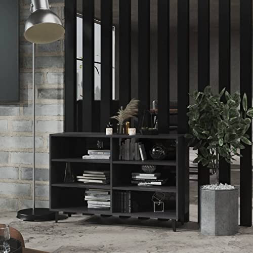 Atlojoys Sideboard, Flurschrank, Aufbewahrungsschrank, Dielenschrank, Beistellschrank,Mehrzweckschrank, Anrichte, Hochglanz-Grau 103,5x35x70 cm Spanplatte