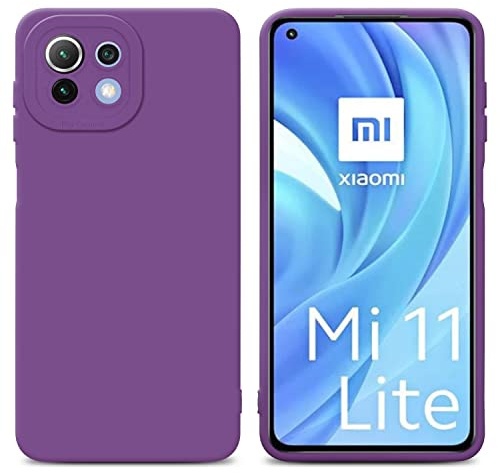 Cadorabo Hülle kompatibel mit Xiaomi Mi 11 LITE (4G 5G) 11 LITE NE Schutzhülle TPU Silikon Case Liquid Design mit Kameraschutz Slim Case Hülle für Xiaomi Mi 11 LITE (4G 5G) 11 LITE NE in Lila