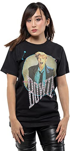 David Bowie T Shirt Vintage 1983 Diamante Logo Official Unisex Black XL