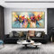 Peinture À L'huile Abstraite Paysage Peintures Sur Toile Grande Taille Coloré Mur Art Photos Pour Salon Décoration De La Maison 80x160cm/(31x63inch) avec-cadre-noir