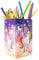 HERMA 19731 Stiftehalter mit Einhorn Motiv, faltbar, stabile Pappe, Schreibtisch Stifteköcher für Mädchen & Jungen, rechteckiger Stiftebecher für Buntstifte, Marker, Bleistifte, Make-Up Pinsel