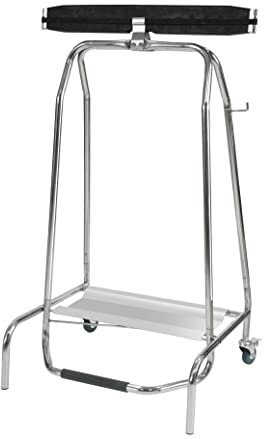 METRO Professional Support pour sac poubelle, acier inoxydable, 59 x 43,5 x 97 cm, argent/noir