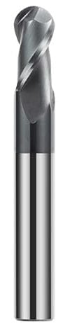 CREEYA Fresa de Punta Redonda de Metal Duro 8mm, 2 Dientes/Flautas CNC, HRC 55, Negro AlTiN Revestimiento, Para Acero Metal Madera Plásticos