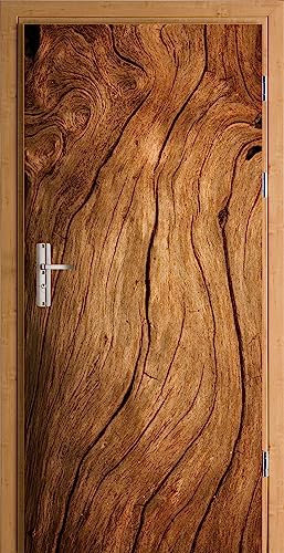 HUBDECO Türwandbild - Selbstklebende Türaufkleber - Wandbilder Aufkleber - Fantasi, Kunst, Leinwand Tapete - Türaufkleber - für Türen, Möbel, Schränke, Spiegel - 95x205cm - Natürliches Holz