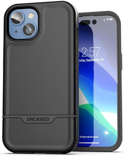 ENCASED Rebel Armor Designed for iPhone 15 Plus Case [Military Grade] Shockproof Heavy Duty Phone Cover, Black (iP15-PLUS 6.7)