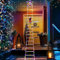 SKJJL LED Weihnachtsmann Leiter, 75cm Weihnachtsmann Leiter Außen, Weihnachtsmann Deko Draußen,Weihnachtsdeko Aussen,Weihnachtsmann auf Leiter Weihnachtsdeko Outdoor für Fenster Veranda Weihnachtsbaum