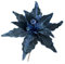 Weihnachtsstern mit Glitzer, Weihnachtsstern, 28 cm, Weihnachtsstern, Glitzer-Blume, zum Aufhängen, Weihnachtsbaumdekoration (dunkelblau)
