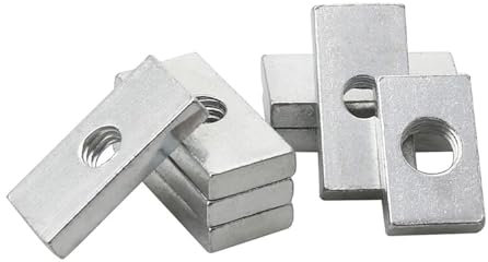 10 pz M3 M4 M5 M6 M8 Dado Quadrato Rettangolare Dadi Sottile Cursore Blocco Dadi Zincato Acciaio al Carbonio Profilo in Alluminio Accessorio (Color : 10pcs, Size : M6x20x12x4mm)