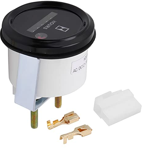 Leopacat 2 Zoll Quarz Betriebsstundenzähler, AC/DC 12-36V 6 Stelliger | Mechanischer Timer Quarzzeitzähler Stundenzähler Genauer Tester für Boote, Verschiedene Arten von PKW und LKW Motoren
