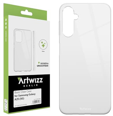 Artwizz Basic Clear Case Schutzhülle kompatibel mit Galaxy A25 - Schlanke, Elastische Handyhülle aus TPU mit Kratzresistenz - Transparent
