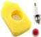 MCHNIC Luftfilter mit Zündkerze für Briggs & Stratton 3,5-4,5 PS Classic Sprint Quattro Motor 450-600 Serien Ersetzt Luftfilter 698369 4216 5086K 5088 5099, Primerpumpe 694394 494408 4178 5084H