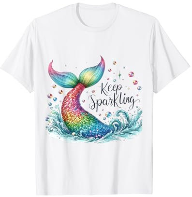 Meerjungfrau Ocean Splash Regenbogen Schwanz Meer Meerjungfrauen Flosse T-Shirt