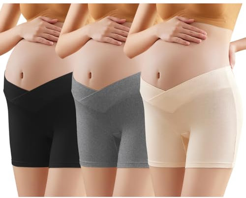ACMEDE Culottes Maternité Shorts Lot de 3 Culotte de Grossesse Post-Partum Shorty Femmes Enceintes de sous-vêtements de Grossesse Culotte de Sécurité de Grossesse sous-vêtements Taille Basse 40-90kg