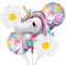 Nine San 5 Stück Einhorn Gänseblümchen Luftballons Unicorn Daisy Folienballon Einhornballon Party Geburtstagsdeko