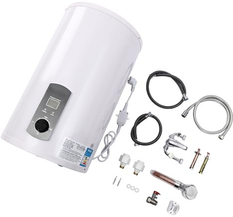 CCAUUB 2000W 220V Warmwasserbereiter, Dusche Warmwasserbereiter Tank Warmwasserbereiter mit LED Display Screen, elektrischer Warmwasserbereiter Home Badezimmer Bad Dusche Kit (50L, Vertikal)