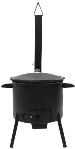 FlameFusion Utschak Universell XL inkl. Adapter & Aschebehälter Feuerofen | Uchag mit 22 Liter Kazan Outdoorküche