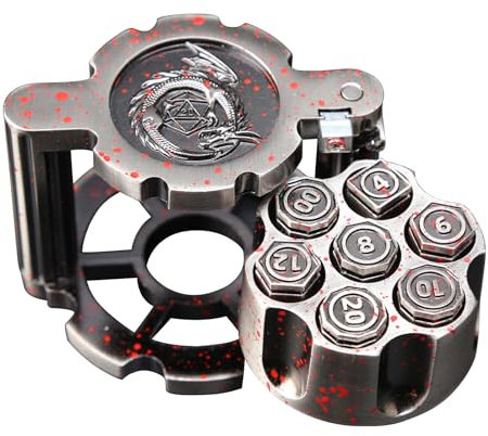 Yopption Bullet Würfel Set Metall, DND Dice Set 7 Stück, Dungeons and Dragons Würfel, Polyedrische Würfel Set D&D für Rollenspiele, Pathfinder, Dungeons and Dragons DND RPG MTG Tischspiele(Silver)