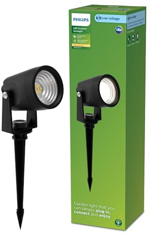 Philips Reuel Spot d’Extérieur 24 V GardenLink Basse Tension, 2700 K, 180 lm, Noir, Pack Extension