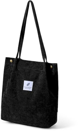 Bieiyhe Umhängetasche Cord,Tote Bag Shopper Taschen,Canvas Tasche Damen,Umhängebeutel Groß,Handtasche Faltbare,Beuteltasche,Schultertaschen,Tragetasche Mode,Leinentasche,Einkaufsbeutel für College