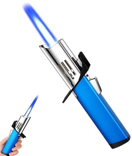 Fireblaze Lighter, Brightfire Torch Lighter, Brightfire Feuerzeug, FireBlaze Plasma Feuerzeug, Gas Nachfüllbar Sturmfeuerzeug, Wasserdicht Windproof Jet Flame Fackel Feuerzeuge (Blau)
