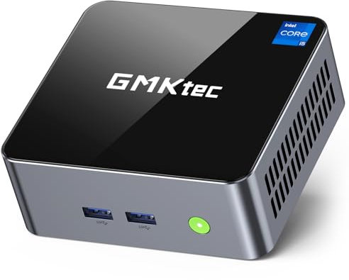GMKtec Mini Desktop Computer, M3 Intel Core i5 12450H (8C/12T, up to 4.40GHz) W-11 Mini PC 16GB DDR4 (8GB*2) 512GB SSD, 2X HDMI 4K, 4X USB 3.2, USB-C, WiFi 6, BT 5.2, RJ45 2.5G Black