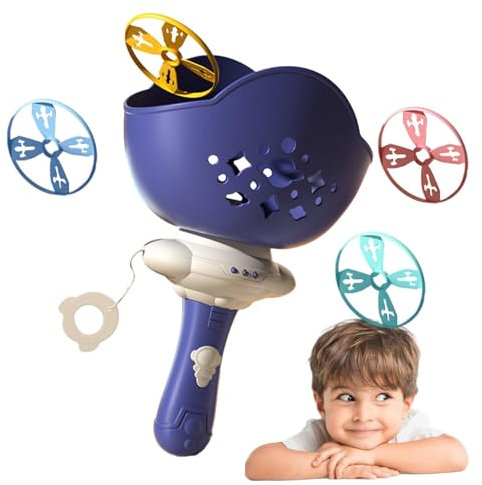 Yonuaret Juguete De Helicóptero,Juguete De Platillo | Juguete Giratorio de Juguete de helicóptero con Cuerda para Tirar - Juguete Giratorio, platillo para Año Nuevo, Día de San Valentín, Interior,