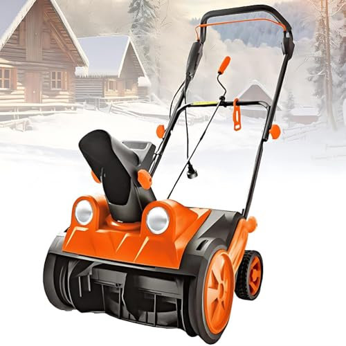 KJHYYPP Snow Removal Shovel,Electric Snow Shovel, 2400W Electric Push Snow Blower, Outdoor Snow Clearing Artifact with LED Headlights