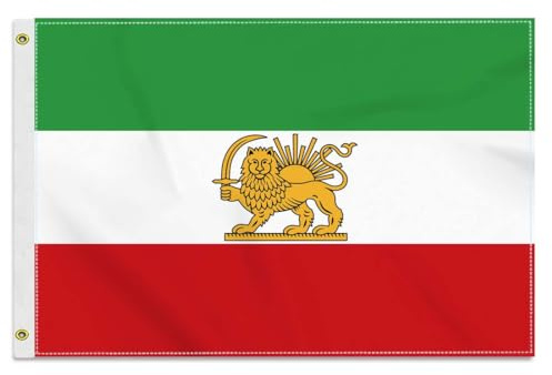 Wnzig 30×45 CM Der alte Iran Flagge, 1×1.5 FT Klein 150D Alte Iraner banner,Strapazierfähige Doube-Seitendruck Dekor Messingösen Tiny Old Iran