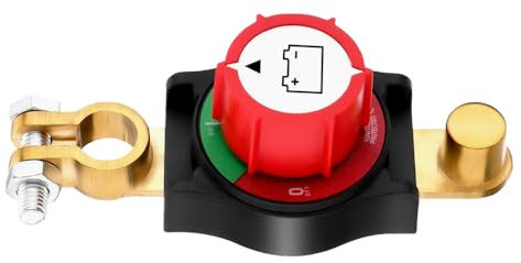 YANGUN Battery Disconnec Switch, 12-48 V Top Post Battery DisconnectSwitch, Battery Isolator Switch, Disconnect Isolator for Car, Vehicle, RV and Boat (Negative, On/Off)