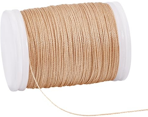 PH PandaHall 130 Yards Waxed Cord, 0.5mm Brown Waxed Beading String | Polyester Threads Wax Cord Twine Beading Cords for DIY Bracelet Necklaces Dreamcatcher Jewellery Macrame Sewing Project