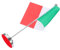 MINAOLULUS Mini Bandiera Italiana Da Tavolo Poliestere Con Base Decorazione Per Ufficio e Eventi Stile Elegante Per Festeggiamenti e Decorazioni Domestiche