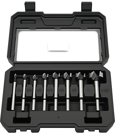 BeHappy Forstner-Bit-Set mit Sechskantschaft, mehrseitiger Schaft, Holzbohrer-Set für Holzbearbeitung, Schlangenöffner, Rundschaft, Bohrwerkzeug für Hartholz, Weichholz, Kunststoff, Sperrholz, 8 Stück