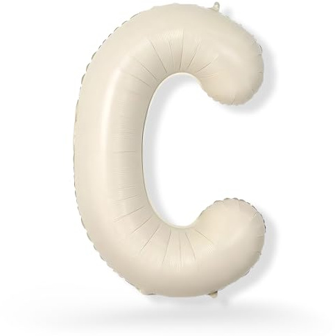 FUNXGO XXL Folienballon Buchstabe C Champagner ca. 100cm - Riesen Alphabet Ballon - Helium oder Luftfüllung - Ideal für Geburtstag, Hochzeit, Jubiläum, Party Deko & JGA - Ballon C Champagner