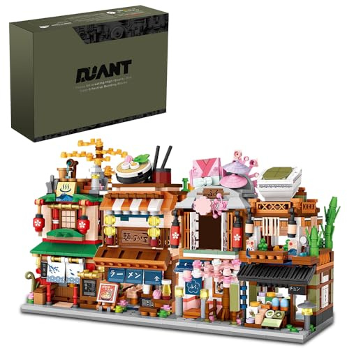 DUANT 39054 Mini Blocks 4 IN 1 Japanisches Street View Haus Klemmbausteine Bausteine Bausatz, 1608 Teile Modular Haus Modellbausatz, Geschenke Spielzeug für Erwachsene