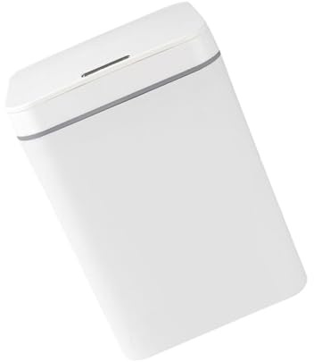 WATIIFUFU Smart Garbage Can with Sensor Lid Contactless Electronic Waste Bin for Kitchen Home Office Rechargeable White Intelligent Induction Trash Bin with Manual Open and Multi-mode Closed