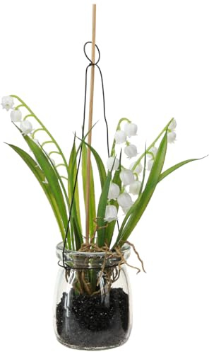 Viana Künstliche Maiglöckchen Deko im Glas H22cm 3er Set Frühling, 3 Stück