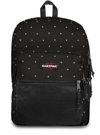 Eastpak Pinnacle Rucksack 38L (42 x 32 x 25,5 cm), Extra großer Schul- & Freizeitrucksack, robuster Multi-Fach Rucksack mit Organizer und gepolsterten Trägern - DOTS BLACK SILVER