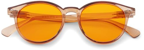 SKYWAY Blaulichtfilter Brille Damen Herren, Retro Runde Leichte Blue Light Glasses Computerbrille Brille ohne Stärke Gaming Brille mit Federscharnier
